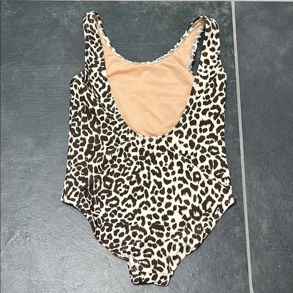 J. Crew crewcuts brown and tan Leopard Print One Piece Swimsuit size 8
